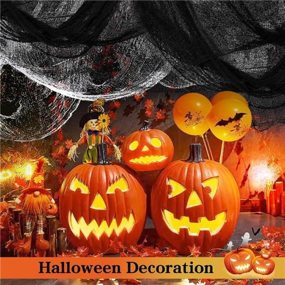Halloween Creepy Cloth 6Pcs 30×72 "Halloween Black Creepy Cloth (4Black + 2White - Picture 2 of 7